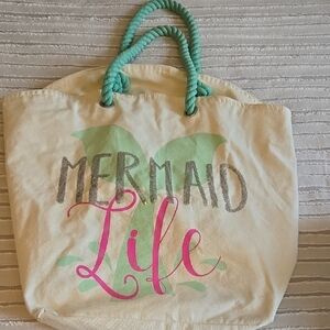 Mermaid Life Cream Tote Bag